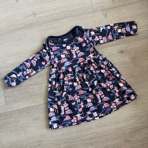 Tea Collection Navy and Pink Floral Kids Dress